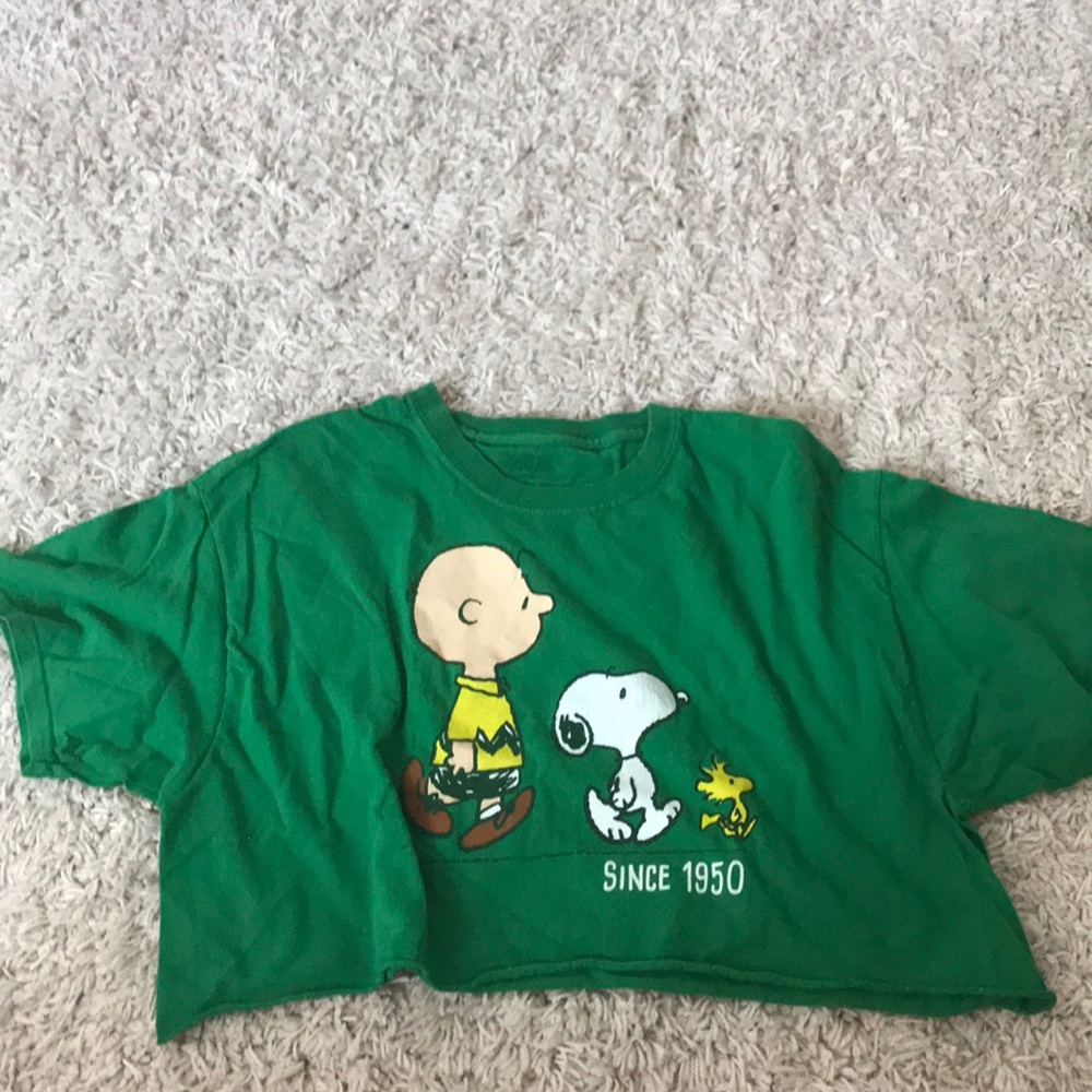 Green Charlie Brown Cropped Shirt